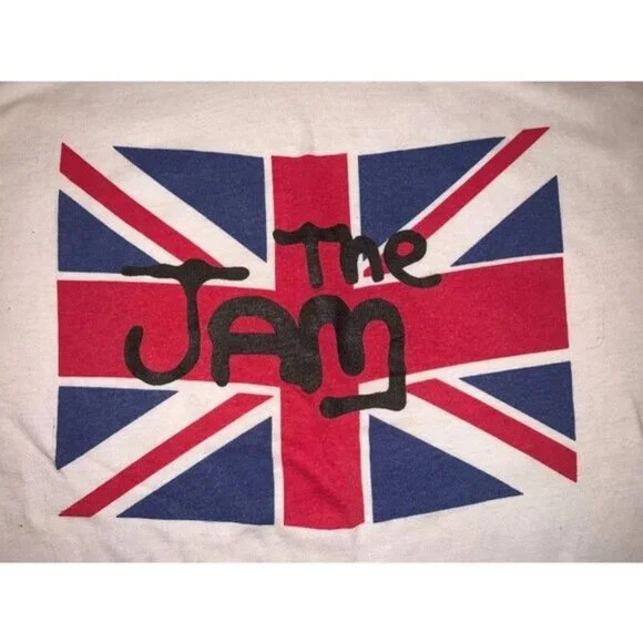 VINTAGE 1970s/1980s THE JAM SPRAY PAINT LOGO UNION JACK T-SHIRT~ SINGLE STITCH - Picture 3 of 7